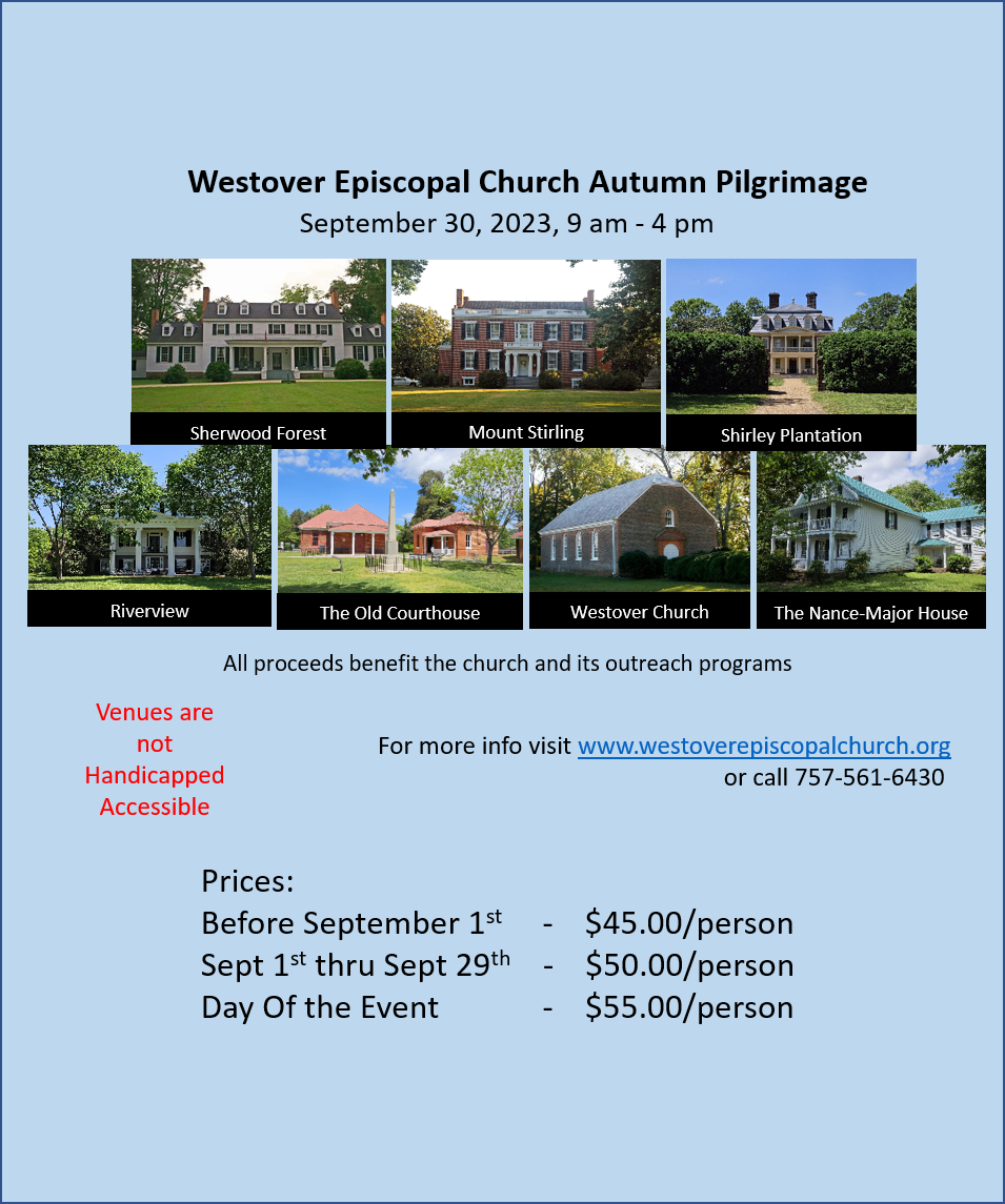 Autumn Pilgrimage Ticket Westover Episcopal Church